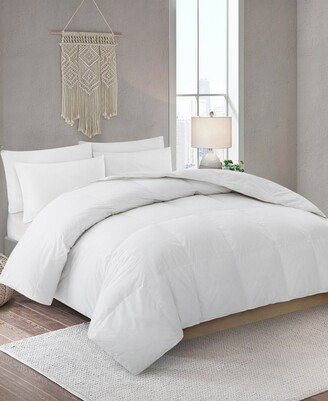 Lightweight White Goose Feather and Down Comforter with Duvet Tabs, Full/Queen