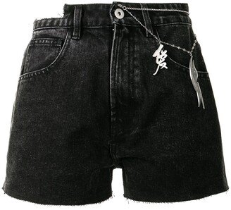 Chain-Trim Denim Shorts