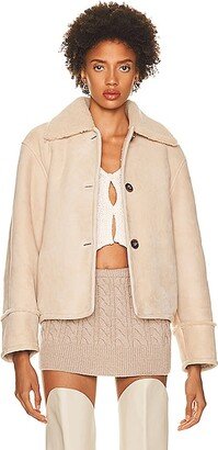 Vika Shearling Jacket in Ivory