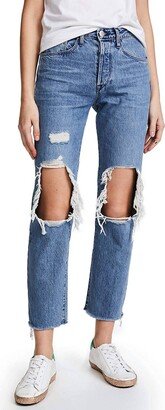 Women's W3 Higher Ground Bf Crop Jeans In Blue