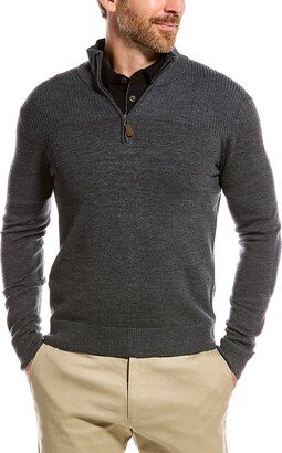 Merino Wool 1/2-Zip Mock Sweater-AC