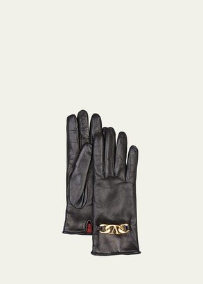 VLOGO Chain Leather Gloves-AA