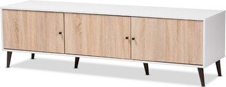 Bastien Light Oak 6 Shelf TV Stand for TVs up to 60 White/Brown