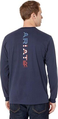 FR Stretch Logo T-Shirt (Navy/USA) Men's Clothing