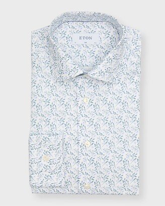 Men's Slim Fit Floral-Print Dress Shirt-AA