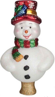 Frosty Tree Top - One Frosty Tree Topper 8 Inches - Snowman Finial Top Hat - 50022 - Glass - White