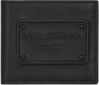 Logo-Patch Folded Leather Wallet