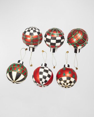 Tartan Ball Christmas Ornaments, Set of 6