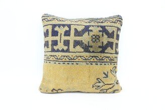 Home Decor Pillow, Kilim Throw Pillow Cover, Blue Covers, Rug Moroccan Cushion Case, Wool 6802