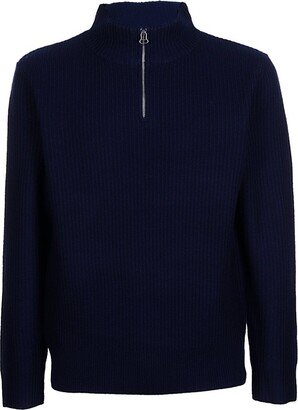 High Neck Ribbed Knitted Jumper-AB