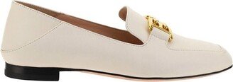 Ellah B Logo Plaque Square-Toe Loafers