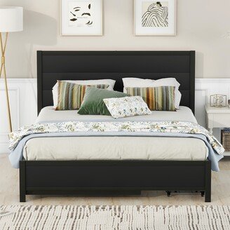 Metal Storage Platform Bed