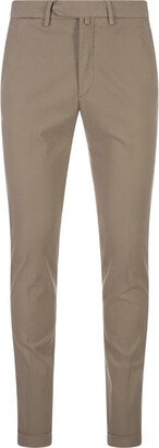 BSETTECENTO Sand Stretch Cotton Slim Fit Trousers