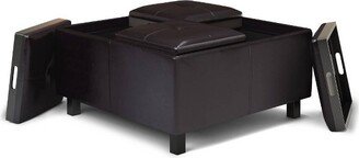 Karis Square Coffee Table Storage Ottoman Tanners Brown - WyndenHall