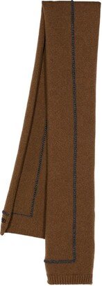 Contrast-Trim Knitted Scarf