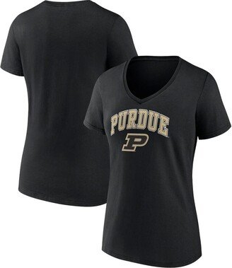 Women's Branded Black Purdue Boilermakers Evergreen Campus V-Neck T-shirt