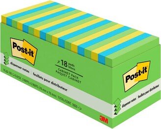 Post-it Pop Up Notes, 3 x 3 Inches, Floral Fantasy Colors, 18 Pads with 100 Sheets Each