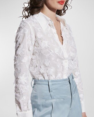 Arabella Floral-Embroidered Blouse