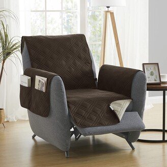 Teflon Newfield Reversible Recliner Cover with Attached Arms, Chocolate and Tan