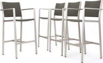 Cape Coral 4pk All-Weather Wicker/Metal Patio Barstools - Gray