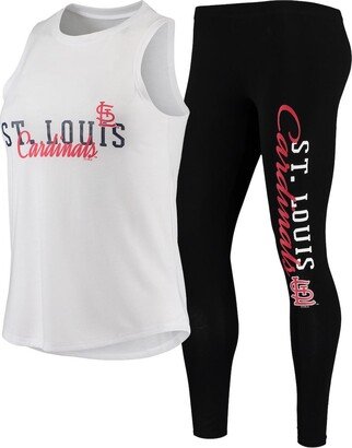 Concepts Sport Women's White, Black St. Louis Cardinals Sonata Tank Top and Leggings Set - White, Black