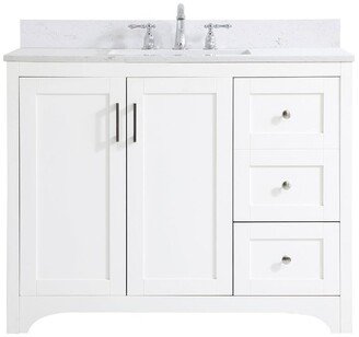 Indigo Home Mathias 42-inch Bathroom Vanity Set with Quartz Counter Top