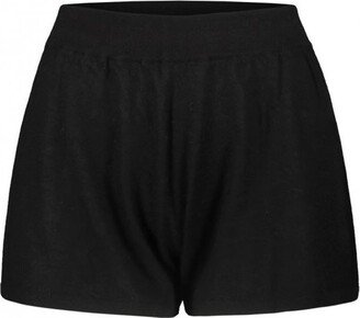 Elasticated Waistband Rib-Knitted Shorts