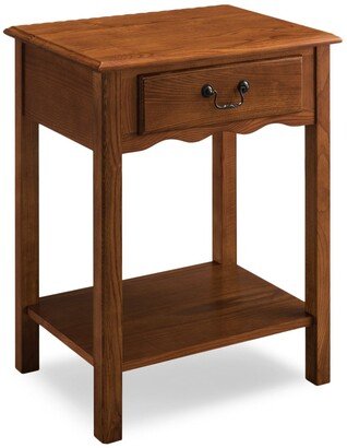 Leick Home One Drawer Shaker Nightstand, Medium Oak