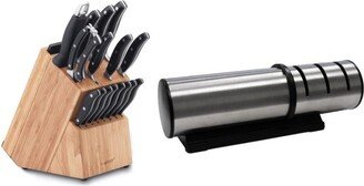 Essentials 20Pc SS Cutlery and Block Set with Sharpener