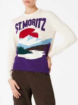 Woman Crewneck Sweater With St.moritz