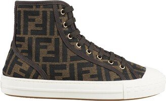 Monogram Jacquard High-Top Sneakers