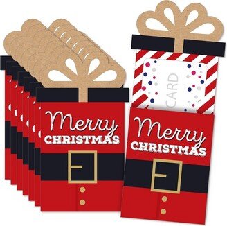 Big Dot of Happiness Jolly Santa Claus - Christmas Party Money and Gift Card Sleeves - Nifty Gifty Card Holders - 8 Ct