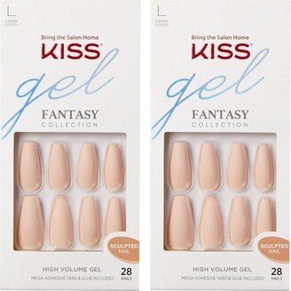 Kiss Nails KISS Gel Scupted Fake Nails - 4 The Cause - 62ct