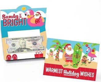 Big Dot of Happiness Tropical Christmas - Beach Santa Holiday Party Money and Gift Card Holders - Set of 8