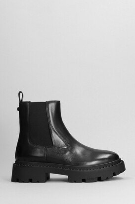Genesis Stu Combat Boots In Black Leather