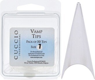 Vamp Tips - 1 by Cuccio Pro for Women - 50 Pc Acrylic Nails