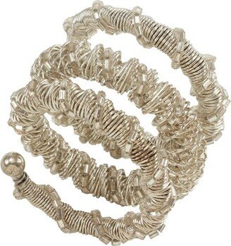 Saro Lifestyle Spiral Design Napkin Rings (Set of 4), Silver