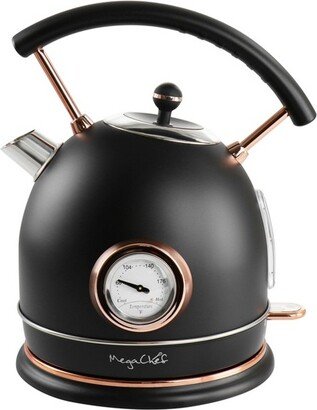 MegaChef 1.8 Liter Half Circle Electric Tea Kettle with Thermostat in Matte Black