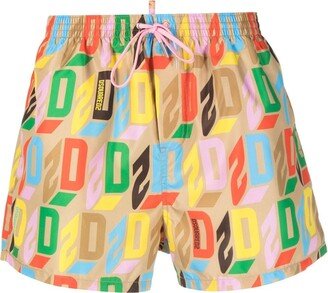 Monogram-Print Swim Shorts