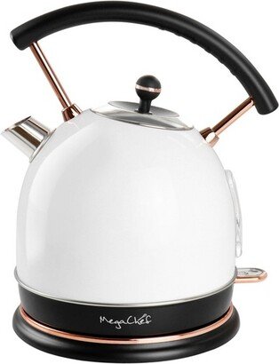 MegaChef 1.8 Liter Half Circle Electric Tea Kettle in White