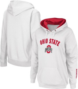 Women's White Ohio State Buckeyes Arch & Logo Pullover Hoodie