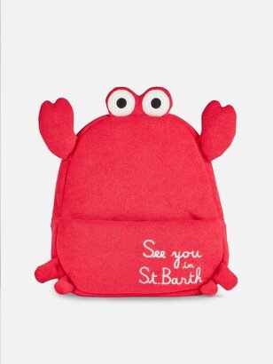 Terry Padded Backpack With Crab Shape