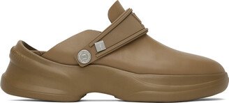 Beige Embossed Clogs