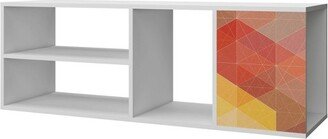 Minetta Floating TV Stand for TVs up to 48 White/Red