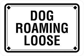 Classic Framed Diamond, Dog Roaming Loose Wall Or Door Sign