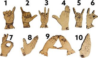Sorority & Frat Hand Symbols | Laser Cut Unfinished Wood Ready To Paint Diy Projects