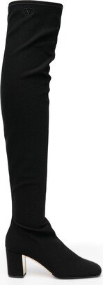 Logo-Embroidered Over-The-Knee Boots