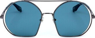 Semi-Oval Frame Sunglassses