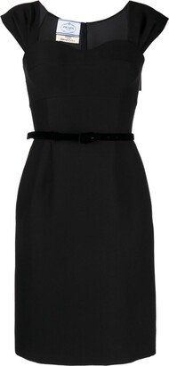 Belted Wool-Blend Dress