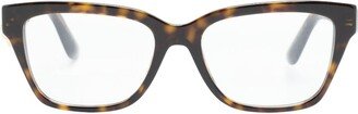 Tortoiseshell-Effect Cat-Eye Frame Glasses